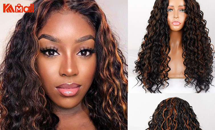 medium length curly lace front wigs